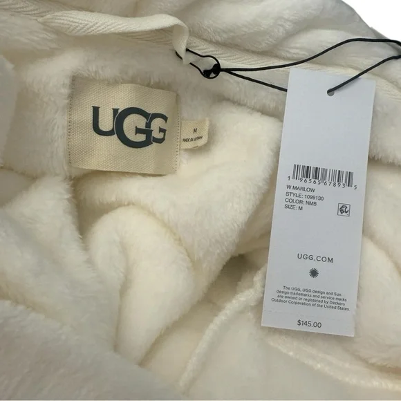 NWT New Ugg Marlow Nimbus White Ivory Size M Robe